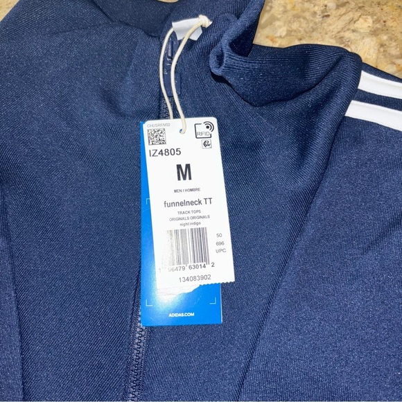 Adidas Blue Quarter-Zip Jacket with White Stripes - Picture 7 of 9